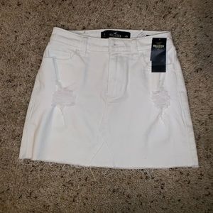 Hollister Denim White Skirt